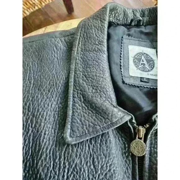 Vintage All Star Cafe " Atlantic City" Genuine Leather Bomber Jacket Men's Large - Picture 15 of 16